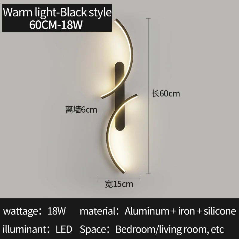Wall Lamp LED C Shape Minimalist Wall Sconce Modern Simple for Home Decor Perfect Lighting Living Room Bedroom Hallway Office