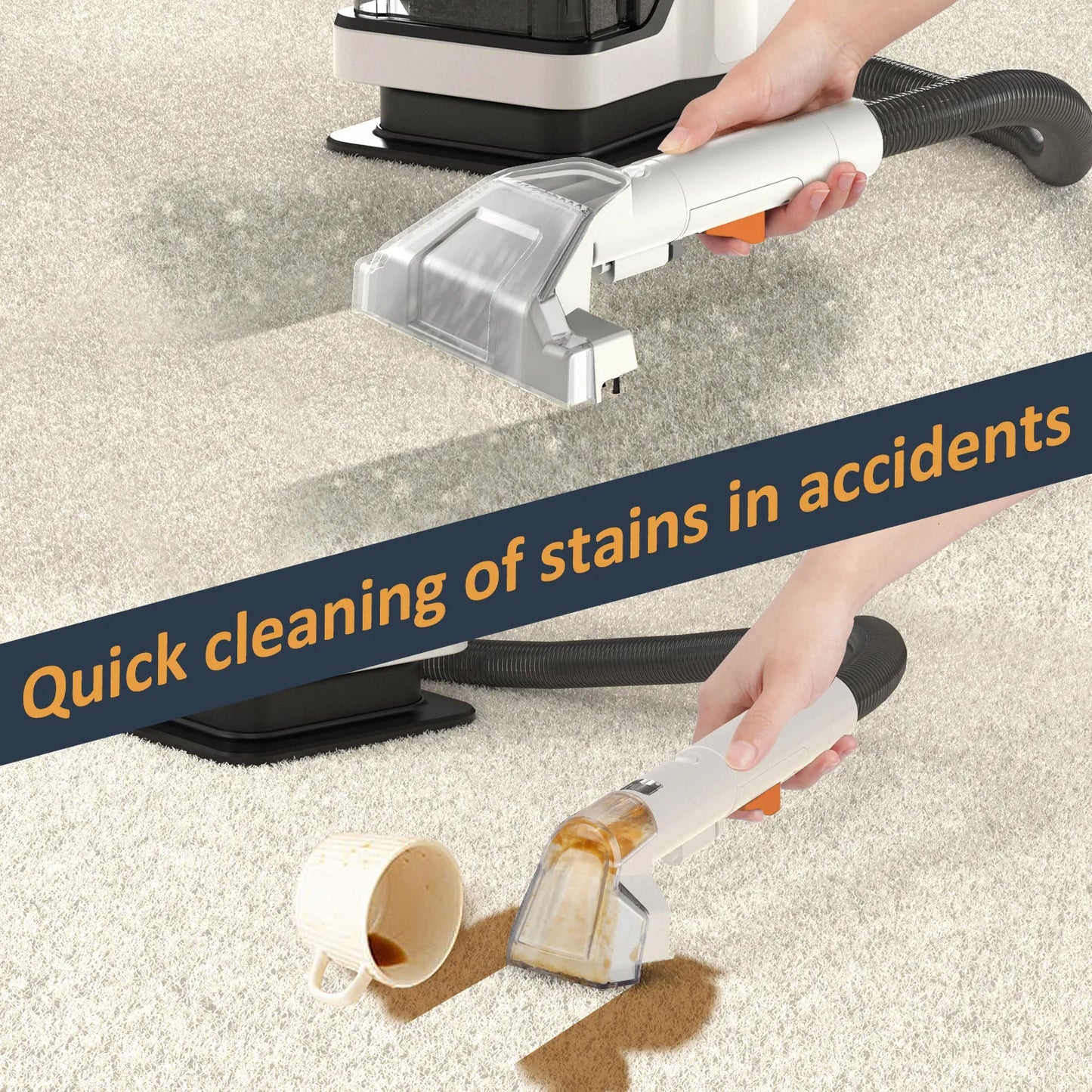 Spot Cleaner 750W 11/15KPa Handheld Carpet Cleaner for Sofa Curtain Spray Suction Integrated Machine Household Clean Machine