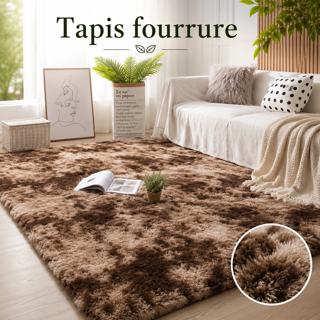 Tapis fourrure doux