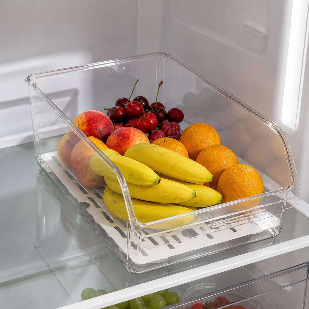 Organisateur de Réfrigérateur Transparent — Bacs Empilables