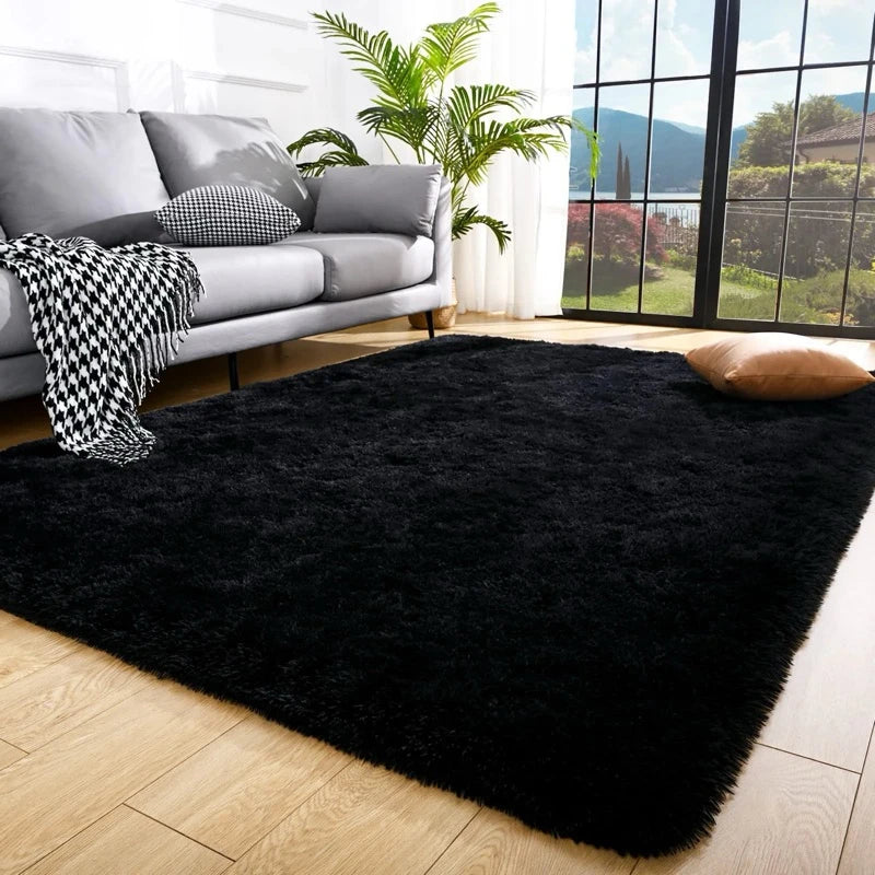 VIKAMA Luxury Long Velvet Carpet Soft Anti slip Plush Floor Mat Bedroom Living Room Warm Home Decoration Carpet