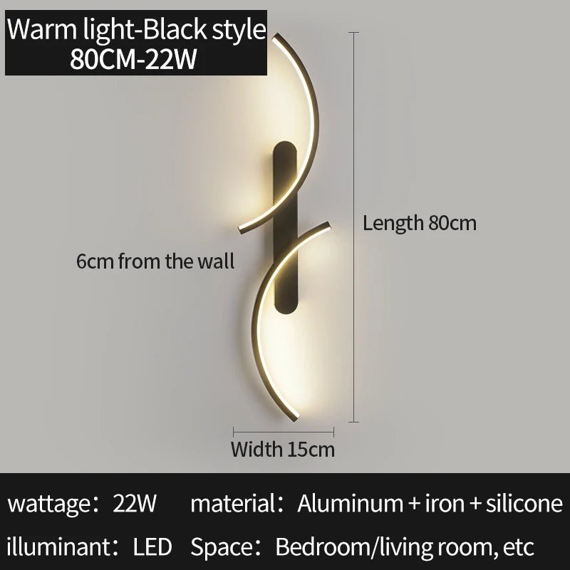 Wall Lamp LED C Shape Minimalist Wall Sconce Modern Simple for Home Decor Perfect Lighting Living Room Bedroom Hallway Office