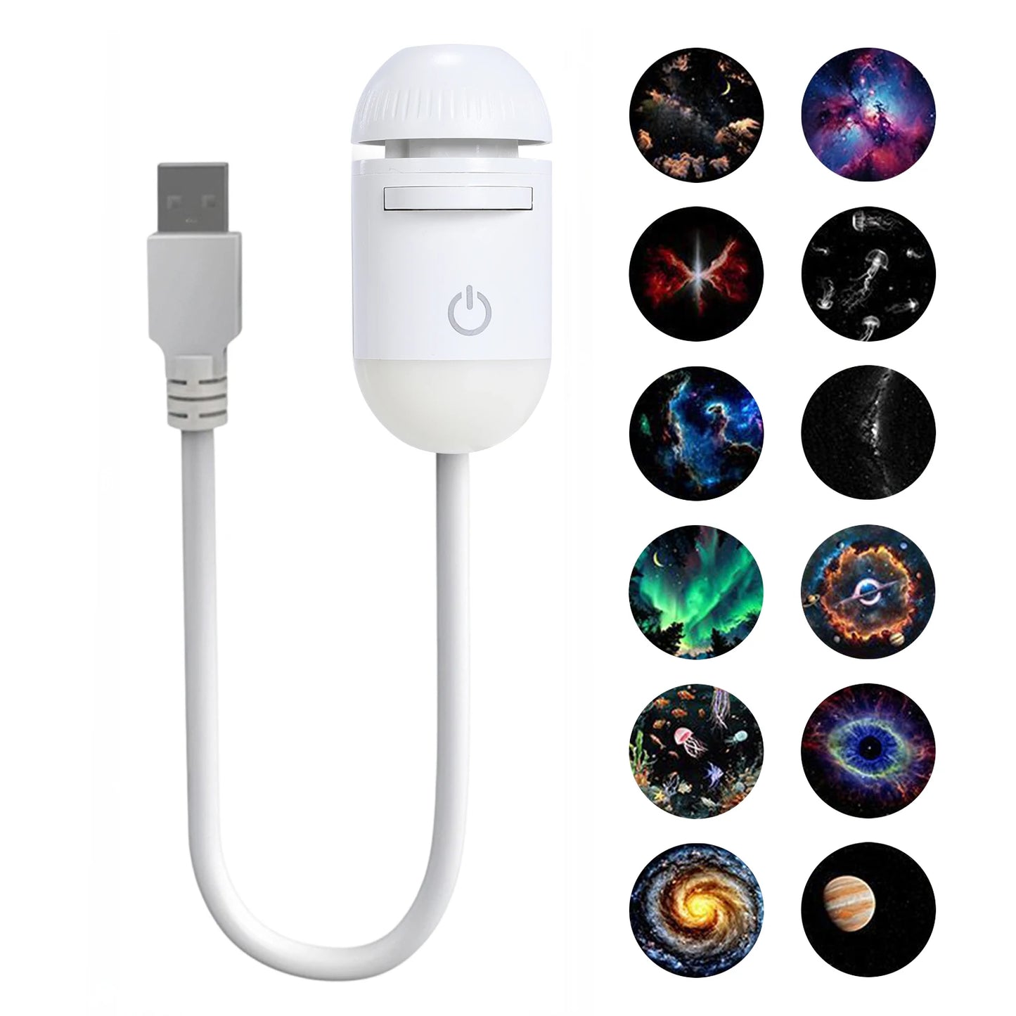 NEW 2-in-1 Mini Galaxy Star Projector Night Light Dual Use HD Romantic Ambient Lamp USB Powered for Car Interior & Bedroom Decor
