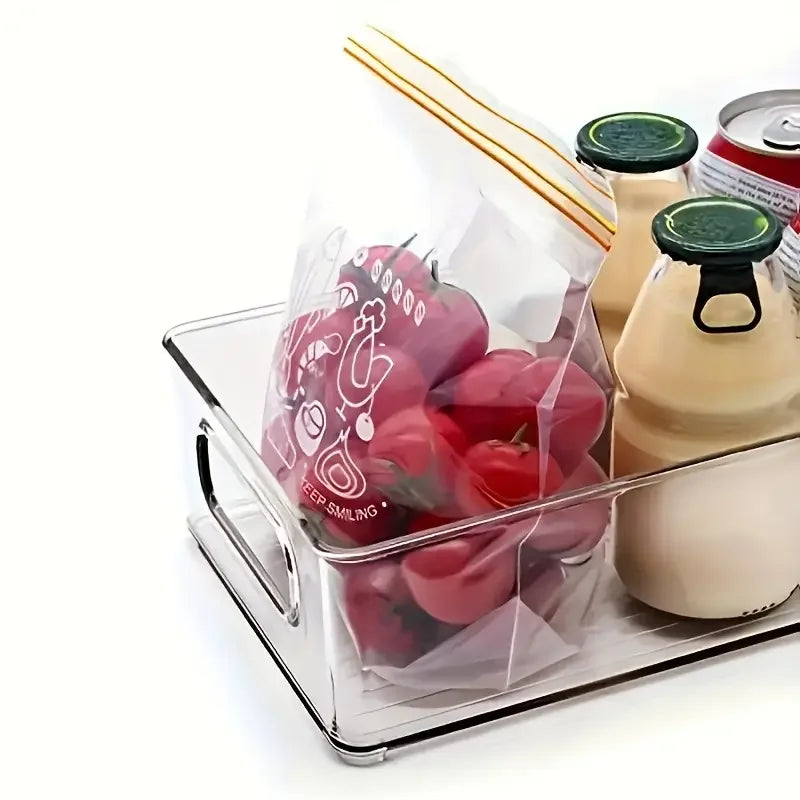 Box with Hand Kitchen Accessor Refrigerator Food Storage Container Refrigerator Organizer Bins Stackable Fridge Food Storage