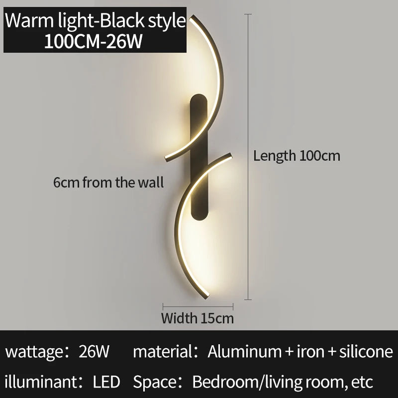 Wall Lamp LED C Shape Minimalist Wall Sconce Modern Simple for Home Decor Perfect Lighting Living Room Bedroom Hallway Office